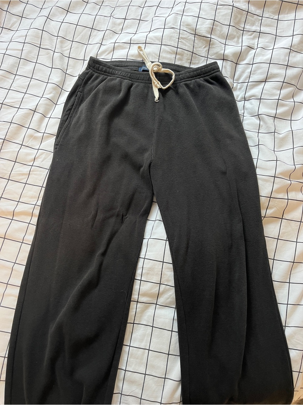 Brandy Melville Black Waffle Pants
